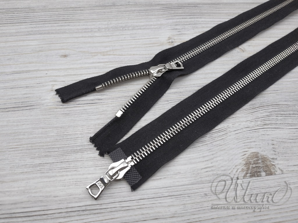 Молния RIRI МЕ 90см 8 2з х/б черный с/з Flach  72835 2